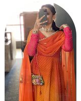 Lancement de la nouvelle tendance : Ensemble Salwar et Dupatta en Faux Georgette Imprimé de Haute Qualité, pour Tenues Décontractées ou de Soirée, Disponible en Plusieurs Tailles