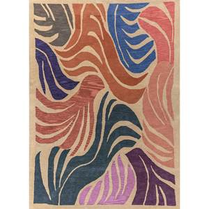 Handmade Linear Gold Wool <b>Rug</b> Ptwl-394 with Abstract <b>Boho</b> Design for Home Bed Room Hallway Use Rectangular Room Carpet - Product Image 1