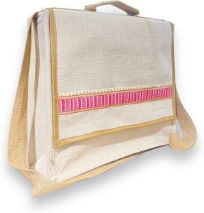 Sac de séminaire en jute durable le plus vendu avec un design uni Produit textile et cuir du vin au meilleur prix avec poignée confortable - Product Image 4