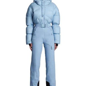 Low Piece <b>Waterproof</b> Zipper Ski Jumpsuit Unisex Outdoor Sports Ski Suit Coverall Hooded <b>Snowsuit</b> Plus Size Warm Ski Overalls - Product Image 1