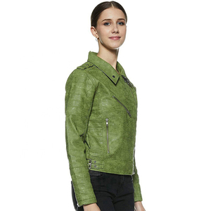Chaqueta de Cuero para Mujer, Nueva Llegada, Transpirable, de Lona con Cremallera, Precio al por Mayor, Chaqueta de Cuero PU Moderna para Mujer, Resistente al Viento - Product Image 3