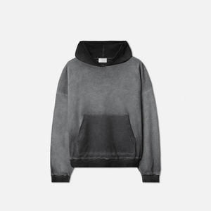 OEM New Vintage Distressed Unisex Heavyweight 250Gsm 500Gsm Cotton Fleece Hoodies Oversized Acid <b>Wash</b> Design Embroidered for - Product Image 2