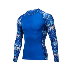 Camiseta de Protección Solar de Manga Larga para Hombre, Traje de Baño de una Pieza para Natación y Surf - Product Image 1