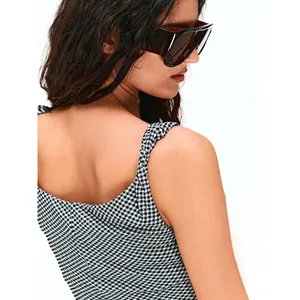 Vestido de cintura imperio para mujer, estilo formal de oficina, con volantes y fruncido, de spandex sólido, talla XL, con forro ligero. - Product Image 4