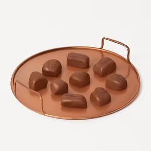 Plateau long en bronze pour le chocolat, pour l'Aïd, le Ramadan, les cadeaux sucrés, plateau à fruits secs, plateau à desserts arabes pour une utilisation festive - Product Image 6
