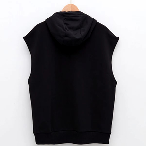 เสื้อฮู้ดแขนกุดผู้ชาย สีพื้น ผ้าฝ้ายเฟรนช์เทอร์รี่ สวมใส่สบาย มีกระเป๋า ทรงปกติ เหมาะสำหรับใส่ในฤดูใบไม้ร่วง - Product Image 2