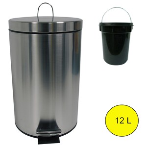 Pattumiera a pedale MSV da 12 litri in acciaio inossidabile - Product Image 1