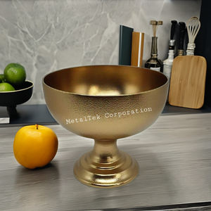 Cuencos redondos de Chocolate de frutas chapados en oro de acero inoxidable pulido de alta calidad, regalo de devolución de boda de lujo, centro de mesa decorativo - Product Image 5