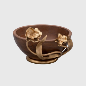 Vaisselle Bol de service à salade Bol en bois fait à la main avec accents en métal Bol en bois élégant pour décoration de la maison à bas prix - Product Image 5