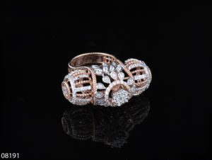 แหวนเพชรสำหรับงานแต่งงานสำหรับผู้หญิงทรงกลมสีทอง14K/18K สำหรับผู้หญิงได้รับการรับรองเครื่องประดับสำหรับงานปาร์ตี้อินเทรนด์ - Product Image 3