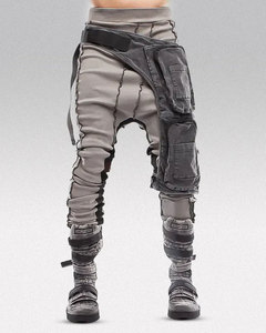 Techwear กางเกงคาร์โก้ผู้ชาย, กางเกงฮาราจูกุฮิปฮอปสตรีทแวร์กางเกงวอร์มเอวยางยืดกางเกงเทคโนโลยีไซเบอร์พังค์ - Product Image 1