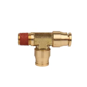 DOT Brass Push in Swivel Male Branch Tee Air Fitting for Industry Air System