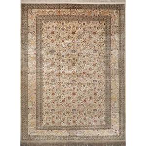 พรมไหมทอมือลายดอกไม้ Gulmarg Green รุ่น Pae-6232 สำหรับใช้ในบ้าน - Product Image 1