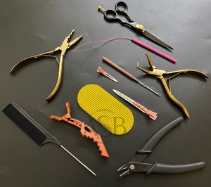 Juego de herramientas de alicates para extensiones de cabello de acero inoxidable de alta calidad personalizados al por mayor Diseña tu propio peinado de cabello humano - Product Image 1