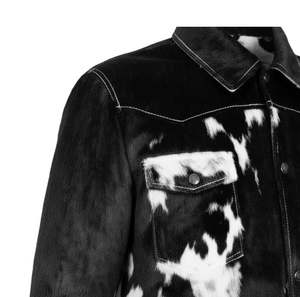 Chaqueta Unisex de Cuero Vacuno con Pelo Desgastado - Abrigo de Cuero Genuino con Pelo Auténtico - Product Image 4