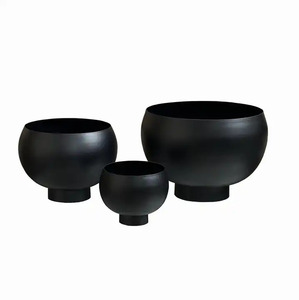 Tazón de servir chapado en oro de metal de forma redonda con base para el hogar y el hotel, cuencos decorativos para servir cenas - Product Image 5