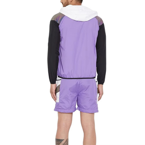 Windproof Men's Casual Polyester Cotton Windbreaker Sets Two Piece Tracksuit Jacket and Shorts - Product Image 2