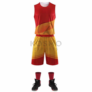 ชุดบาสเก็ตบอลแบบกลับด้านได้ตามสั่ง MOQ ต่ำ พิมพ์ลายด้วยความร้อน ระบายอากาศได้ดี โพลีเอสเตอร์ 100% โลโก้สั่งทำได้ รุ่นใหม่ - Product Image 4