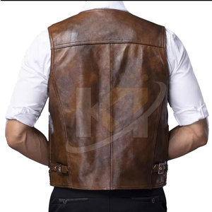 Breathable Winter Warm <b>Men's</b> Leather <b>Vest</b> Casual Outerwear High Quality OEM Service Customizable Design Reasonable Price - Product Image 3