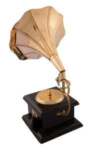 Gramophone en laiton marron et bois pour décor à la maison hôtel bureau antique pièce maîtresse pour les meilleurs cadeaux uniques décoration en gros 2023 - Product Image 5