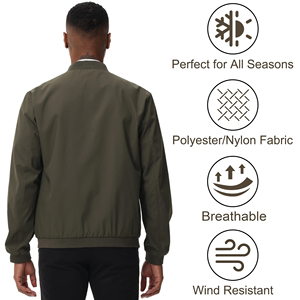 Blouson d'aviateur classique avec logo personnalisé pour hommes Blouson de bureau vintage avec manteaux à col baseball et fermeture éclair Blouson d'aviateur pour hommes - Product Image 4