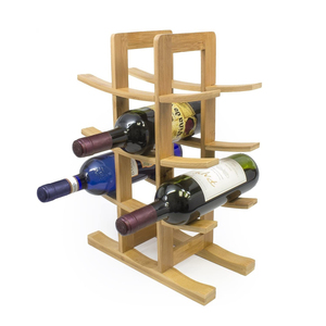 Best Quality Wood <b>Bar</b> Kitchen 3-Tier 8 Bottles Bamboo Wood Tabletop Wine Display Holder Wine <b>Rack</b> - Product Image 6