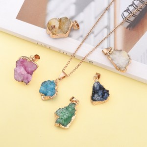 Pandahall 10 Mảnh Đá <span class=keywords><strong>Druzy</strong></span> Tôn Tạo Màu Sắc, Hỗn Hợp Màu Sắc, Mặt Dây Chuyền Mã Não <span class=keywords><strong>Druzy</strong></span> Tự Nhiên - Product Image 5