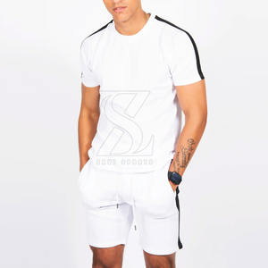 Unique Simple Style <b>Men</b> Cotton <b>T</b>-<b>Shirt</b> & <b>Shorts</b> <b>Set</b> Drawstring <b>Men</b> Casual <b>T</b>-<b>Shirt</b> & <b>Shorts</b> <b>Set</b> - Product Image 1