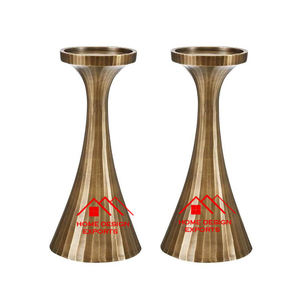 Vajilla de boda de diseño de tendencia, centros de mesa para fiestas y eventos, forma de hoja, portavelas de latón decorativo único - Product Image 1