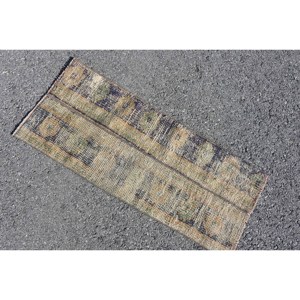 พรม1.4x3.2ft สไตล์วินเทจขนสัตว์สีเบจสีฟ้าผืนใหญ่พรมปูพื้นปูพื้นห้องทางเดินด้านหลังเป็นรูปสี่เหลี่ยมผืนผ้าแบบคลาสสิก - Product Image 4