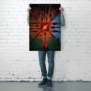 Affiche murale décorative en toile sur papier avec cadre en bois noir, style Art déco moderne, Stranger Things 4 et Every Ending Has Beginning - Demon Slayer - Product Image 4