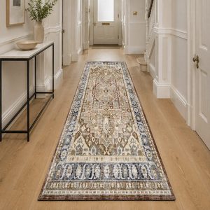 พรมเชนิลล์ลายดอกไม้แบบดั้งเดิมสีทองแดง รุ่น LXDP-0177 จาก RUGS DEPOT สำหรับขายส่ง ซักเครื่องได้ ไม่ลื่น - Product Image 5