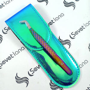 Vente chaude Professionnel Brillant En Acier Inoxydable Cils Pince À Épiler Ensemble Logo Personnalisé Pochette Meilleur Extension De Cils Pince À Épiler Cas - Product Image 2