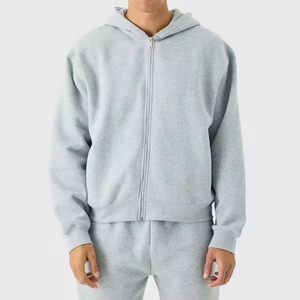 Conjunto de Sudadera con capucha y pantalones cortos con cremallera de verano para hombre, conjunto de Sudadera con capucha para correr al aire libre, conjunto de pantalones cortos impresos con logotipo personalizado 2025/2026 - Product Image 1