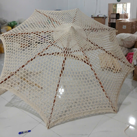 Parasol d'extérieur pliable JNC en macramé, minimaliste, fait main, écologique et élégant pour la décoration d'hôtels, de parcs et de cafés