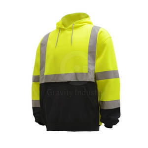 เสื้อฮู้ดไซส์ใหญ่ระบายอากาศได้ดีสำหรับใช้งานกลางแจ้ง ดีไซน์คอวี เสื้อผ้าทำงานแบบมองเห็นได้ชัดเจน ปรับแต่งขนาดได้และขั้นต่ำในการสั่งซื้อน้อย - Product Image 3