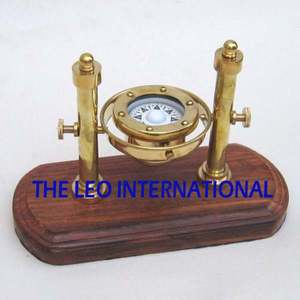 Boussole nautique cuivre et laiton métal Direction pour bureau à domicile Camping extérieur accessoires de bureau 3x3x1 pouces - Product Image 2