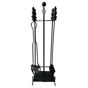 Grey Color Fire Place Tools <b>Kit</b> Fireplace Tool Set with Stand Fire Pit Custom Size Fireplace Companion Tool Set at Bulk Price - Product Image 5