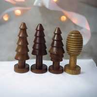 Tailles personnalisées marron foncé naturel bois de manguier écologique de haute qualité fabriqué à la main gravé arbre de Noël vacances maison de Noël