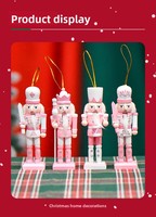 13CM Nordischer Rosa-Weißer Niedlicher Nussknacker Großhandel Kreative Heimdekoration Persönliches Geschenk Weihnachtsdekoration