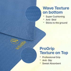 Esterilla de yoga azul marino antideslizante, duradera y cómoda - Product Image 3