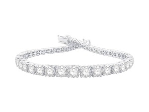 Graduated Round Cut Diamond Center Designer <b>Bracelet</b> 10.00 Ct F-G Lab Grown Diamond In Platinum Bridal Wedding Engagement Par - Product Image 3
