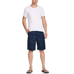 Blue Color Cotton Casual Printed Shorts Men's <b>Classic</b> style printed shorts Wholesale Breathable custom men printed shorts - Product Image 4