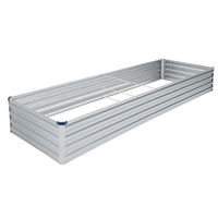 Lit de jardin surélevé en acier durable 8x4x1FT jardinières ondulées modulaires boîtes de jardin pour légumes, fruits et décoration