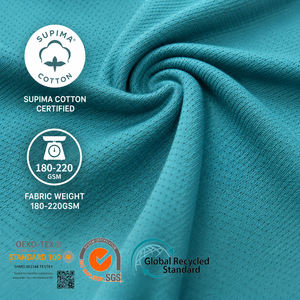 <span class=keywords><strong>Tissu</strong></span> jersey tricoté 100% polyester 155 GSM, doux, respirant, extensible, teint en fil, matière organique pour t-shirt, certifié OEKO-TEX - Product Image 2