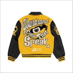 แจ็กเก็ตทีมตัวแทนสไตล์ฮิปฮอปสตรีทแบบตั้งได้สำหรับผู้ชายผู้หญิงเสื้อปักขนาดใหญ่พิเศษ - Product Image 2
