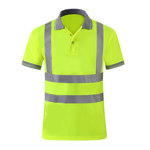 Hi Vis Polo de manga larga Reflectante Amarillo Naranja Logotipo personalizado Camiseta de seguridad - Product Image 2