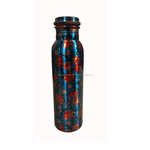 1L Pure Copper Printed Design Water Bottle Eco-Friendly Kitchenware <b>Drinkware</b> with Custom Table Deco for Adults copper bottles - Product Image 3