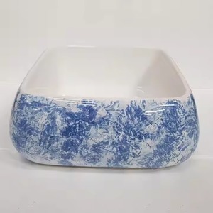 Rectangle Table Top Ceramic Basin Vanity Sink Hotel Glossy Wash Sink Lavatory Black Handmade Ceramic Art Basin Bathroom Sink - Product Image 4