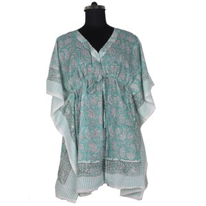 Maxi vestidos Maxi de algodón indio sin mangas con estampado de bloques para mujer KFCS024 vestido Maxi de verano de algodón 100% diseñador de ropa orgánica - Product Image 5